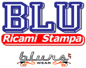 logo blu ricami stampa